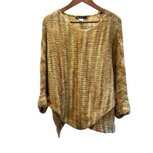 Beretti Made in Italy sweater brown, green, pink stripes S/M like new